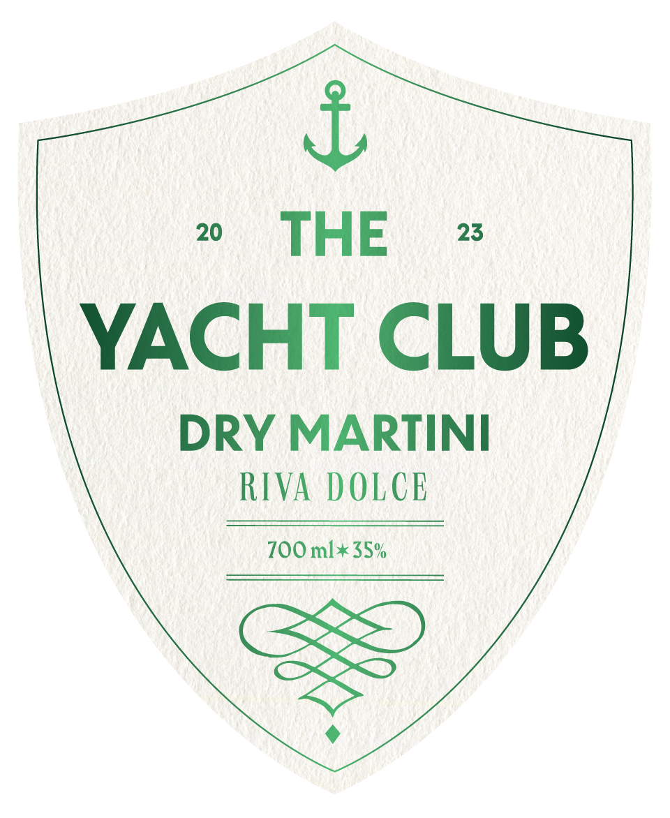 The Yacht Club Dry Martini bottle label